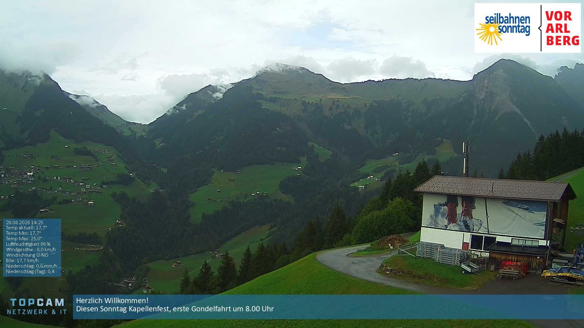 Archiv Foto Webcam Bergstation Pendelbahn in Sonntag