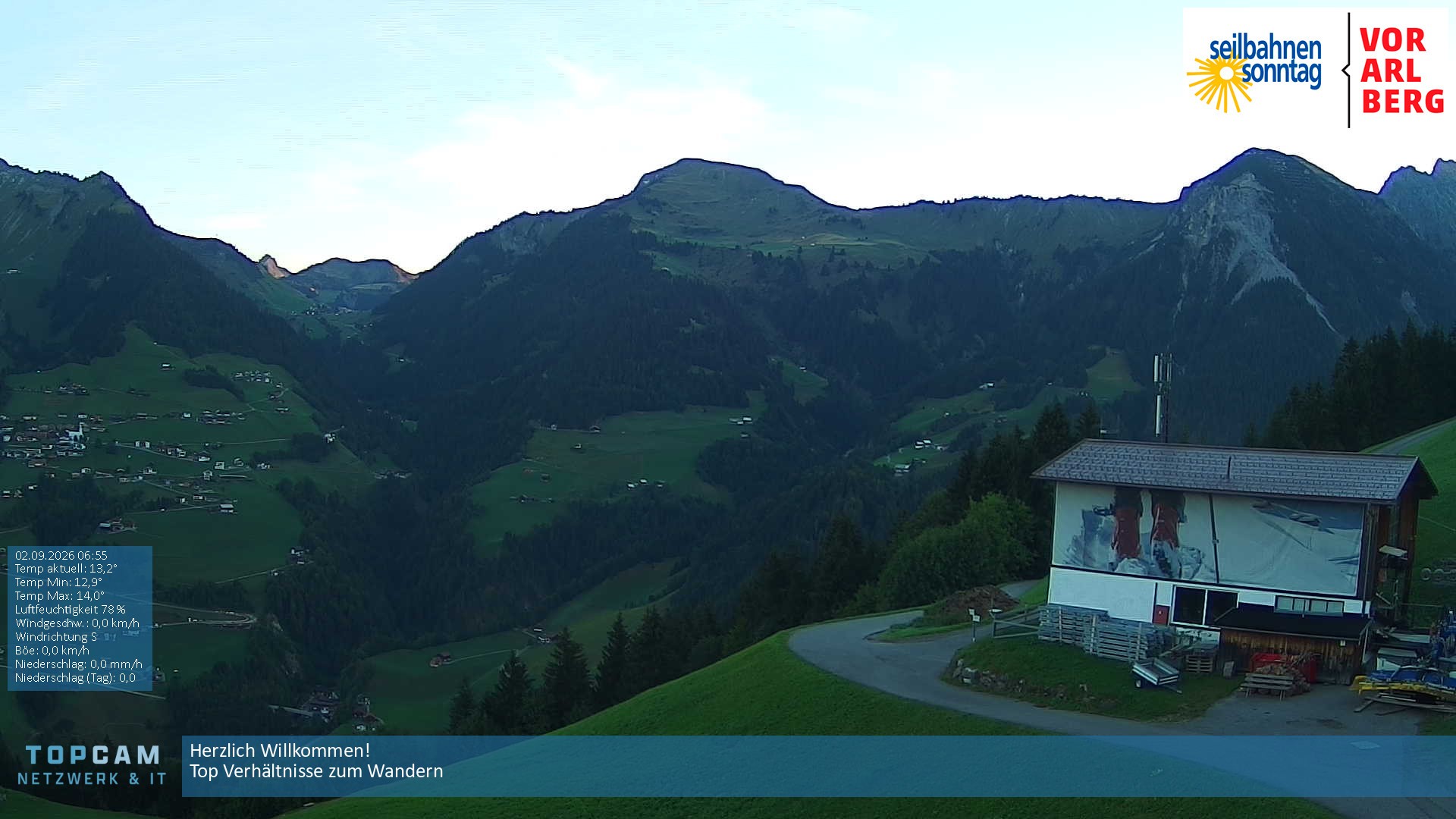 Archiv Foto Webcam Bergstation Pendelbahn in Sonntag