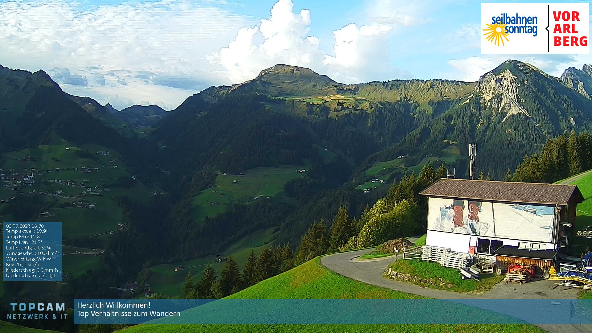 Archiv Foto Webcam Bergstation Pendelbahn in Sonntag