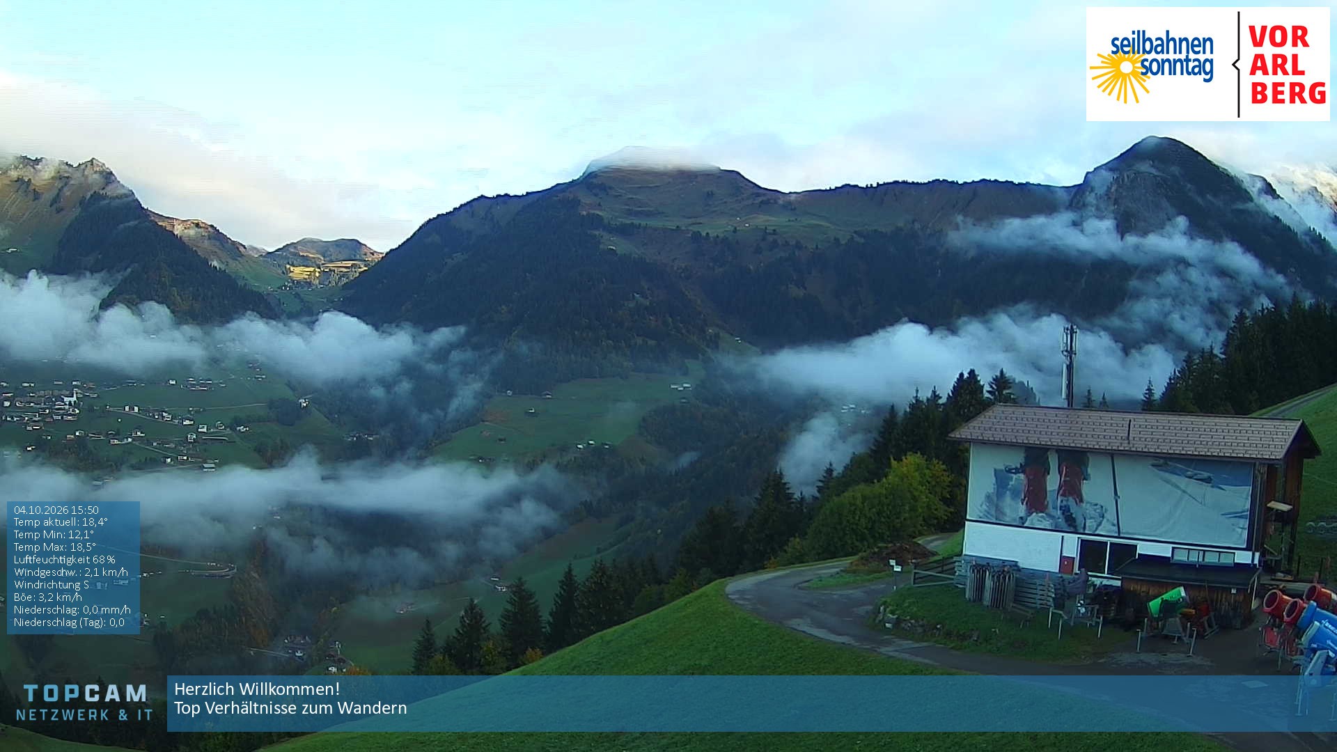Archiv Foto Webcam Bergstation Pendelbahn in Sonntag