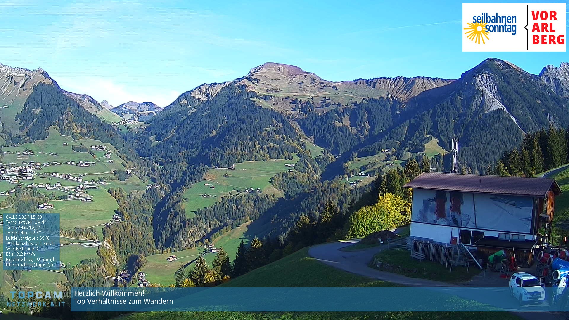 Archiv Foto Webcam Bergstation Pendelbahn in Sonntag