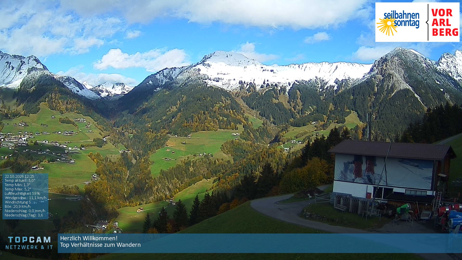 Archiv Foto Webcam Bergstation Pendelbahn in Sonntag