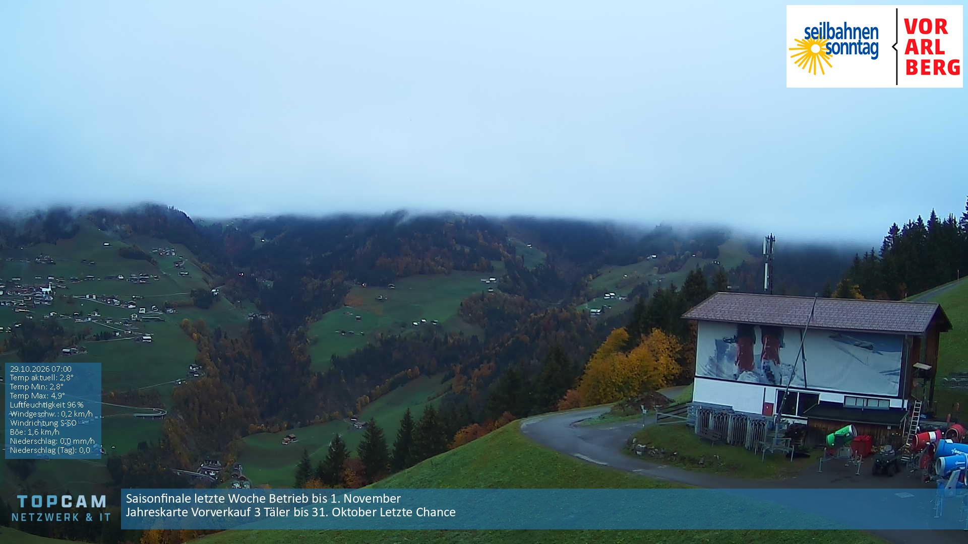 Archiv Foto Webcam Bergstation Pendelbahn in Sonntag