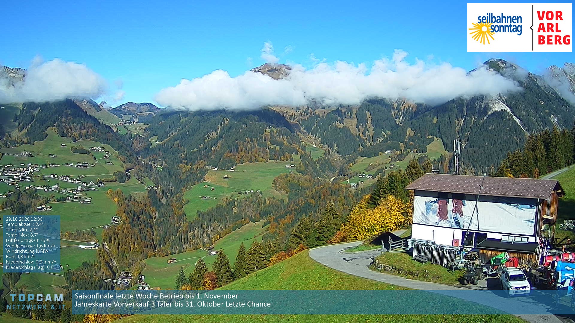 Archiv Foto Webcam Bergstation Pendelbahn in Sonntag