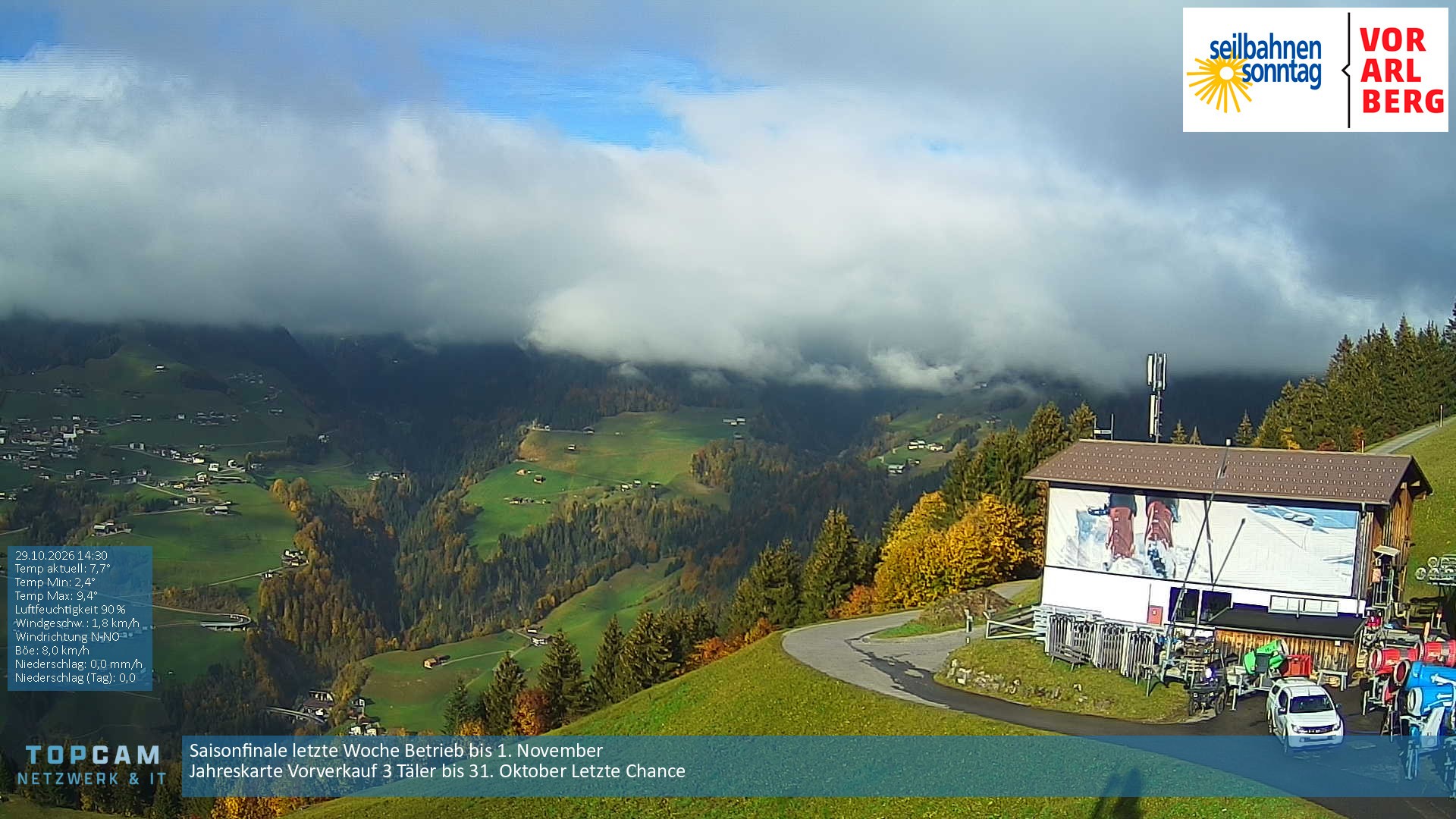 Archiv Foto Webcam Bergstation Pendelbahn in Sonntag