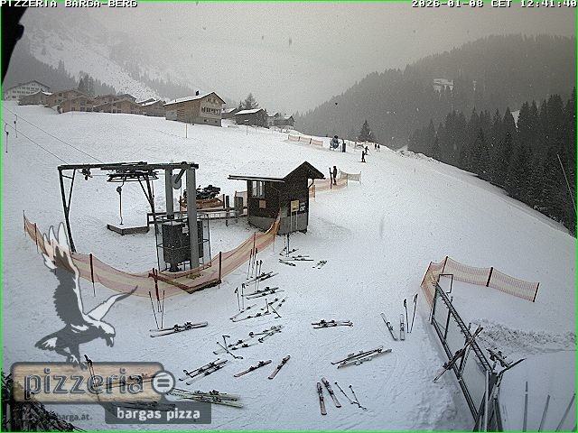 Archived image Webcam restaurant "Pizzeria Barga" in Gargellen, Vorarlberg
