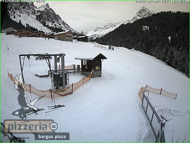 Archived image Webcam restaurant "Pizzeria Barga" in Gargellen, Vorarlberg