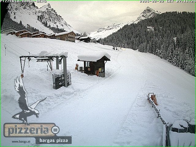 Archiv Foto Webcam Pizzeria Barga in Gargellen, Vorarlberg