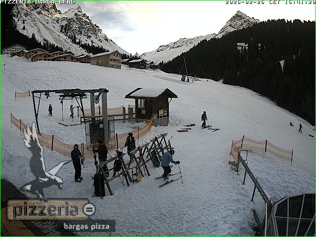 Archived image Webcam restaurant "Pizzeria Barga" in Gargellen, Vorarlberg