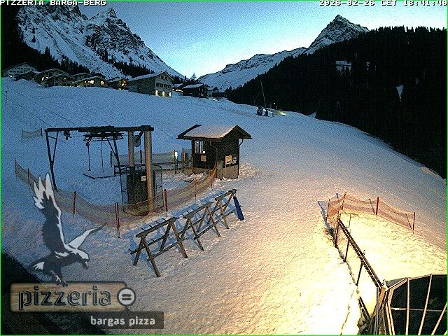 Archived image Webcam restaurant "Pizzeria Barga" in Gargellen, Vorarlberg