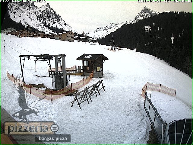 Archived image Webcam restaurant "Pizzeria Barga" in Gargellen, Vorarlberg