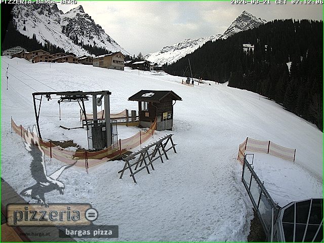 Archived image Webcam restaurant "Pizzeria Barga" in Gargellen, Vorarlberg