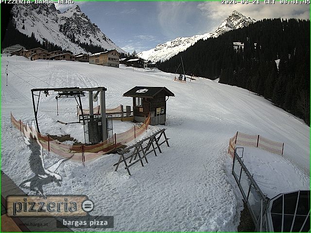 Archived image Webcam restaurant "Pizzeria Barga" in Gargellen, Vorarlberg