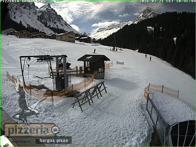 Archived image Webcam restaurant "Pizzeria Barga" in Gargellen, Vorarlberg