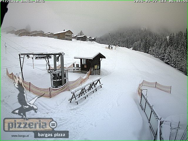 Archived image Webcam restaurant "Pizzeria Barga" in Gargellen, Vorarlberg