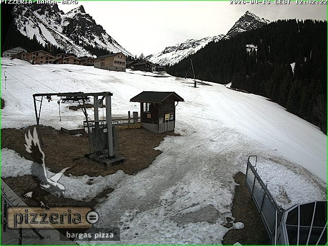 Archived image Webcam restaurant "Pizzeria Barga" in Gargellen, Vorarlberg