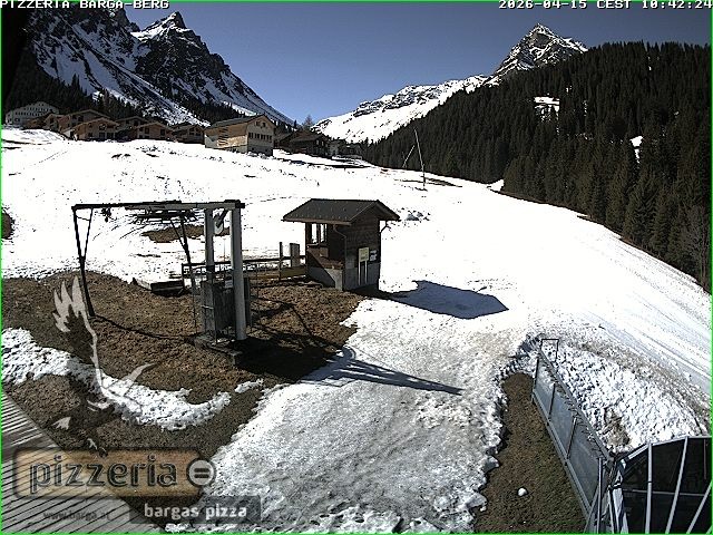 Archived image Webcam restaurant "Pizzeria Barga" in Gargellen, Vorarlberg