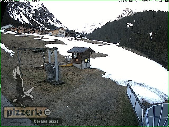 Archived image Webcam restaurant "Pizzeria Barga" in Gargellen, Vorarlberg
