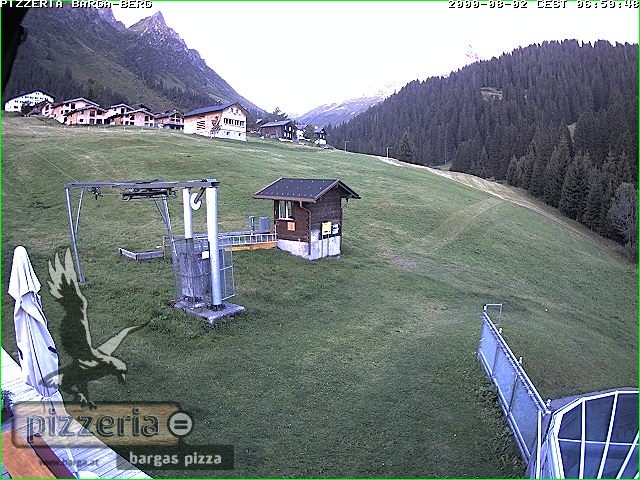 Archived image Webcam restaurant "Pizzeria Barga" in Gargellen, Vorarlberg