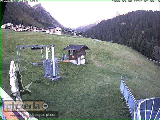 Archived image Webcam restaurant "Pizzeria Barga" in Gargellen, Vorarlberg