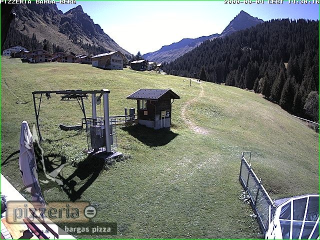 Archived image Webcam restaurant "Pizzeria Barga" in Gargellen, Vorarlberg