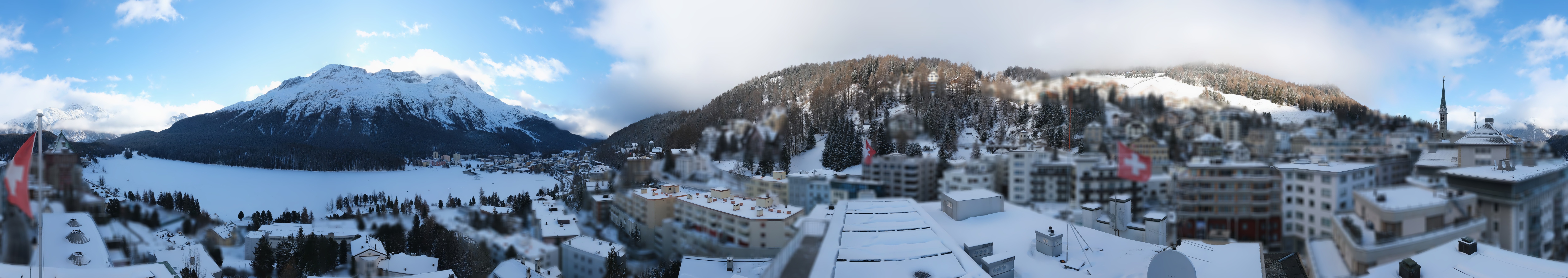 Archiv Foto Webcam St. Moritz Dorf II Ausblick Hotel Schweizerhof Richtung St. Moritz Bad