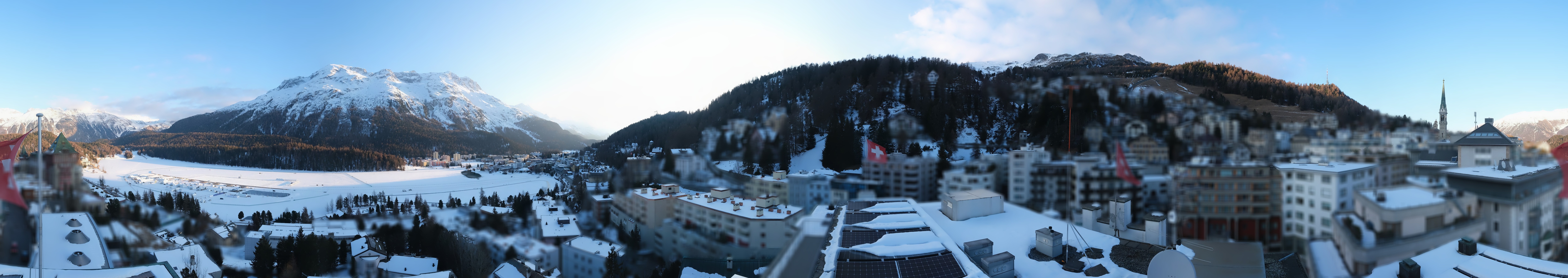 Archiv Foto Webcam St. Moritz Dorf II Ausblick Hotel Schweizerhof Richtung St. Moritz Bad