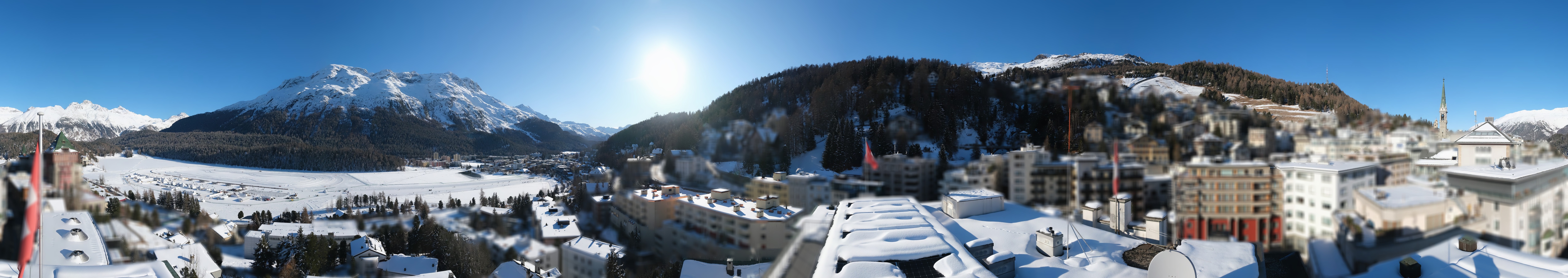 Archiv Foto Webcam St. Moritz Dorf II Ausblick Hotel Schweizerhof Richtung St. Moritz Bad