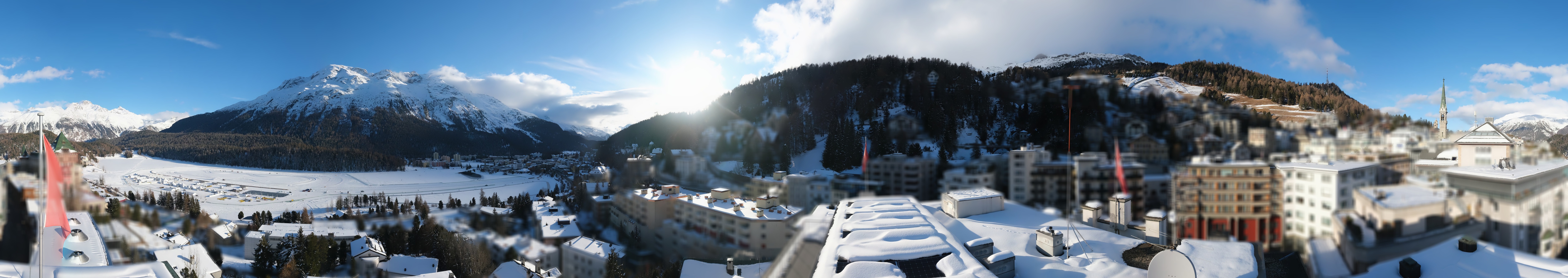 Archiv Foto Webcam St. Moritz Dorf II Ausblick Hotel Schweizerhof Richtung St. Moritz Bad