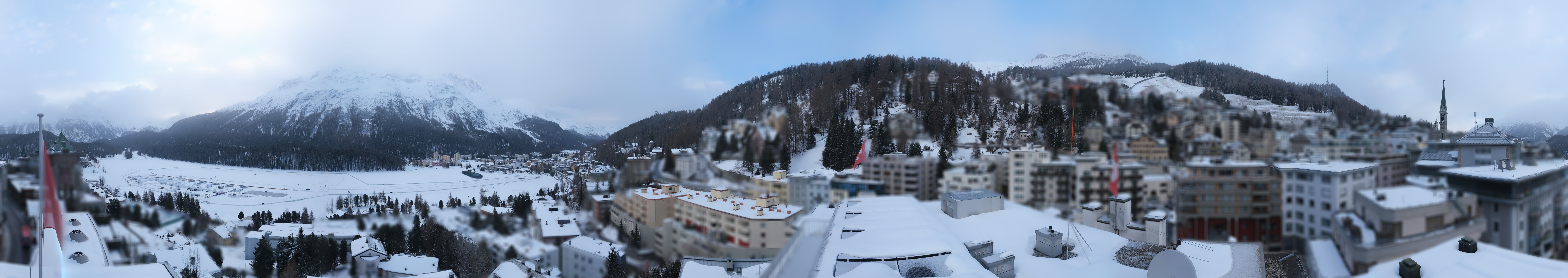 Archiv Foto Webcam St. Moritz Dorf II Ausblick Hotel Schweizerhof Richtung St. Moritz Bad