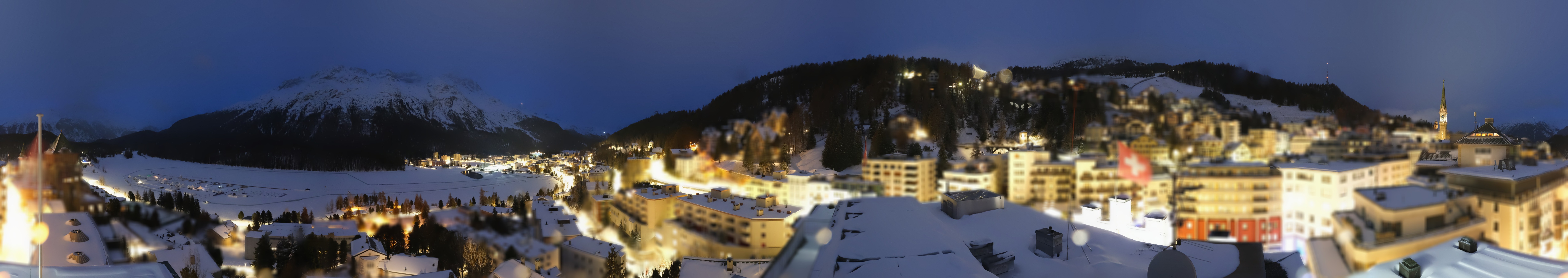 Archived image Webcam St. Moritz village II View from Hotel Schweizerhof towards St. Moritz Bad