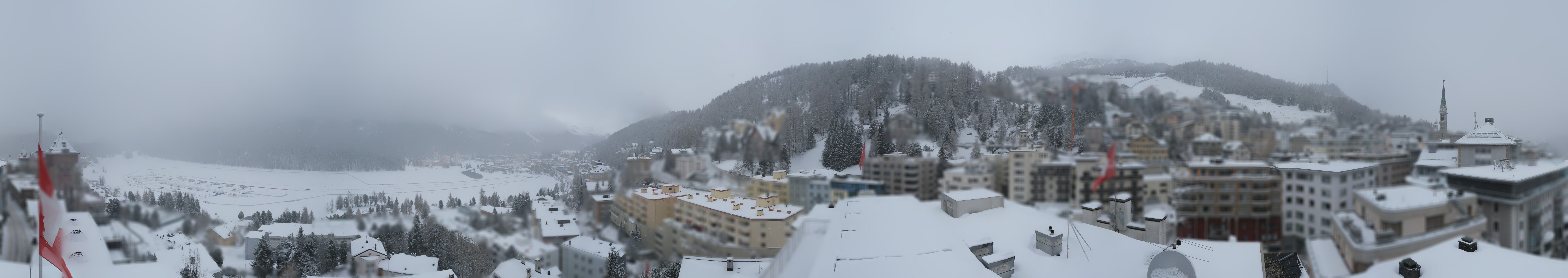 Archived image Webcam St. Moritz village II View from Hotel Schweizerhof towards St. Moritz Bad
