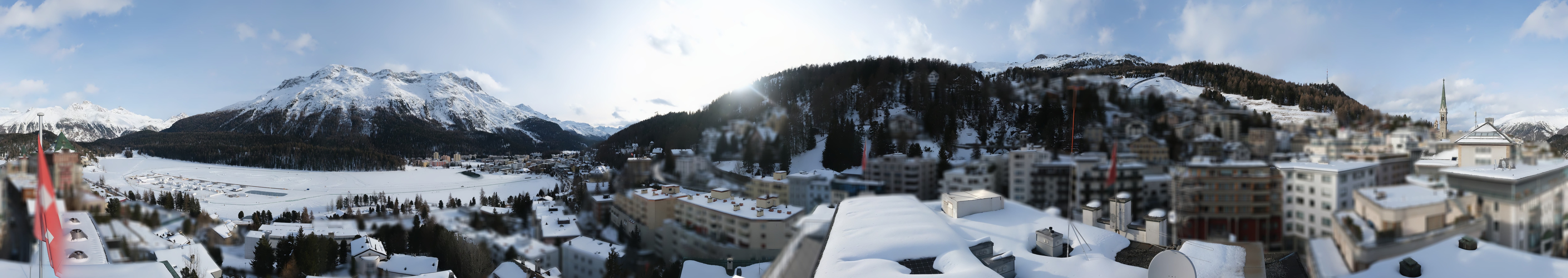 Archiv Foto Webcam St. Moritz Dorf II Ausblick Hotel Schweizerhof Richtung St. Moritz Bad