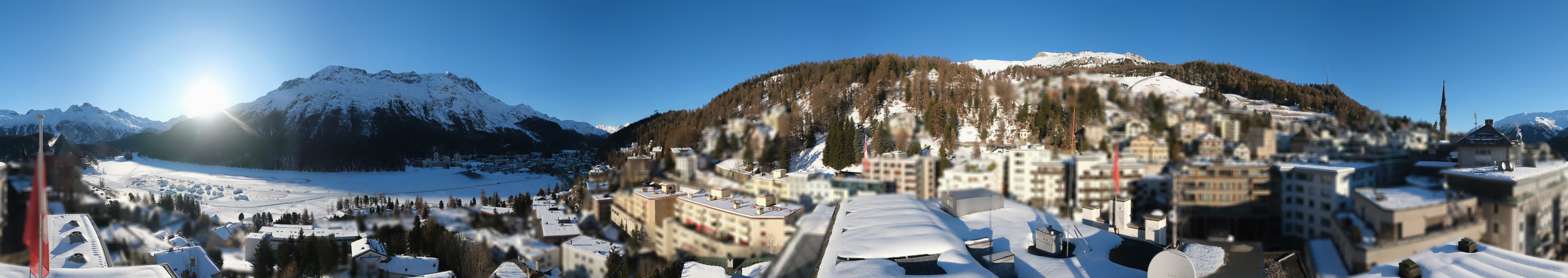 Archiv Foto Webcam St. Moritz Dorf II Ausblick Hotel Schweizerhof Richtung St. Moritz Bad