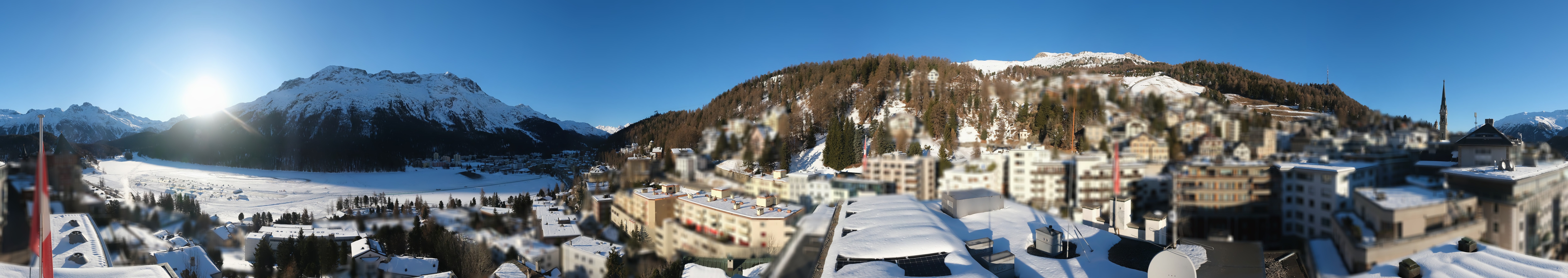 Archived image Webcam St. Moritz village II View from Hotel Schweizerhof towards St. Moritz Bad