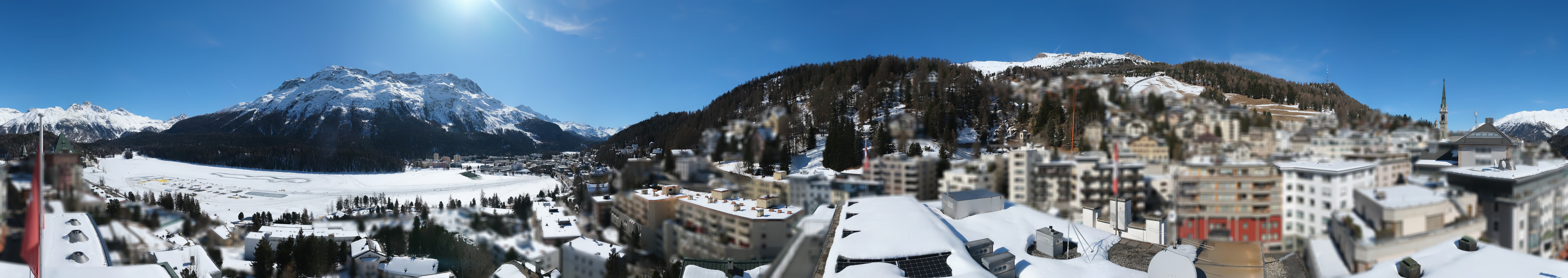 Archived image Webcam St. Moritz village II View from Hotel Schweizerhof towards St. Moritz Bad