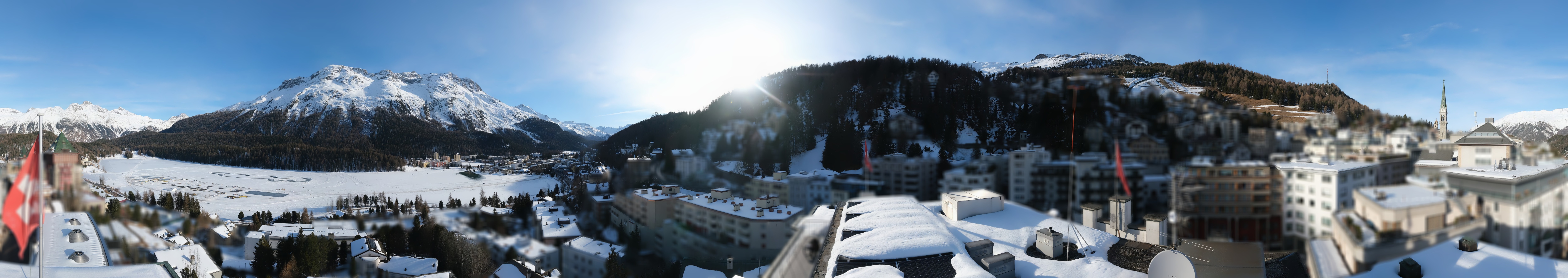 Archived image Webcam St. Moritz village II View from Hotel Schweizerhof towards St. Moritz Bad