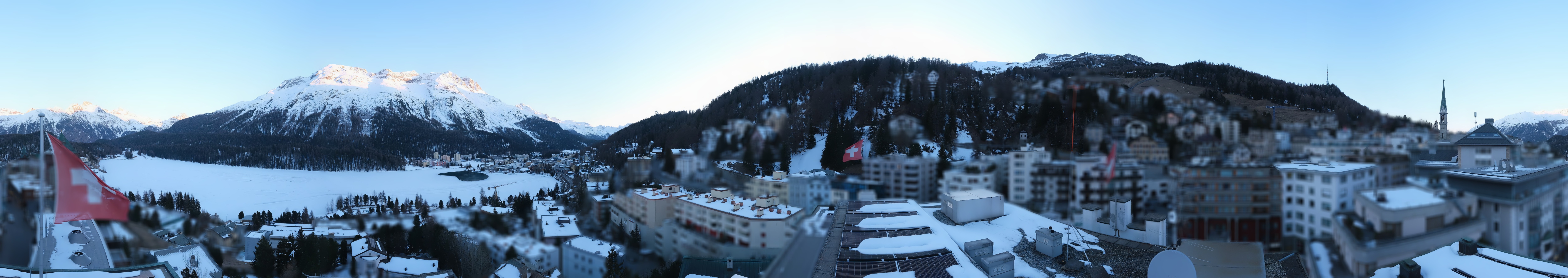 Archiv Foto Webcam St. Moritz Dorf II Ausblick Hotel Schweizerhof Richtung St. Moritz Bad