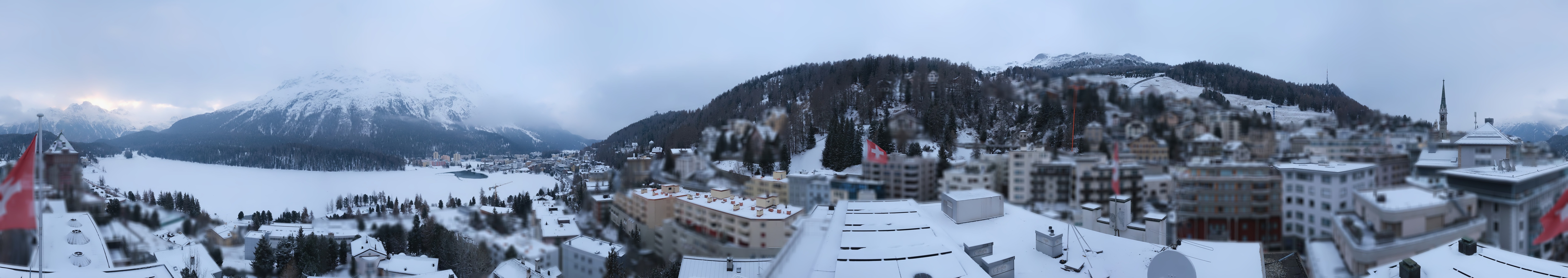 Archived image Webcam St. Moritz village II View from Hotel Schweizerhof towards St. Moritz Bad