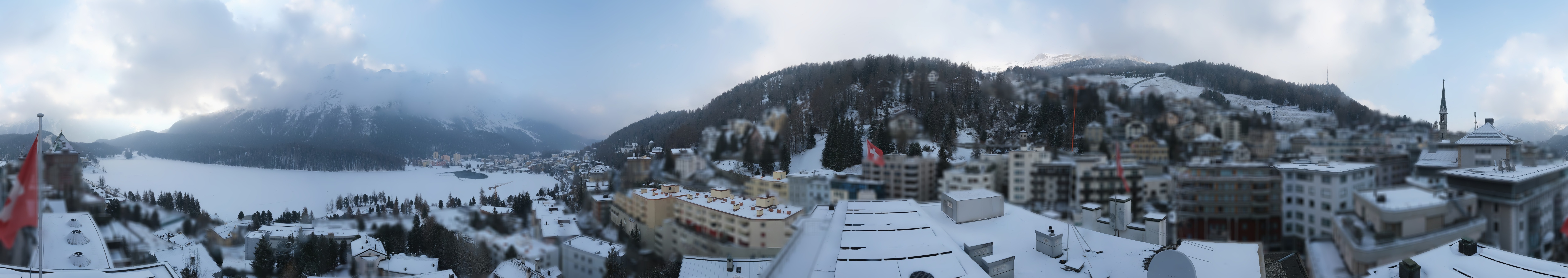 Archived image Webcam St. Moritz village II View from Hotel Schweizerhof towards St. Moritz Bad