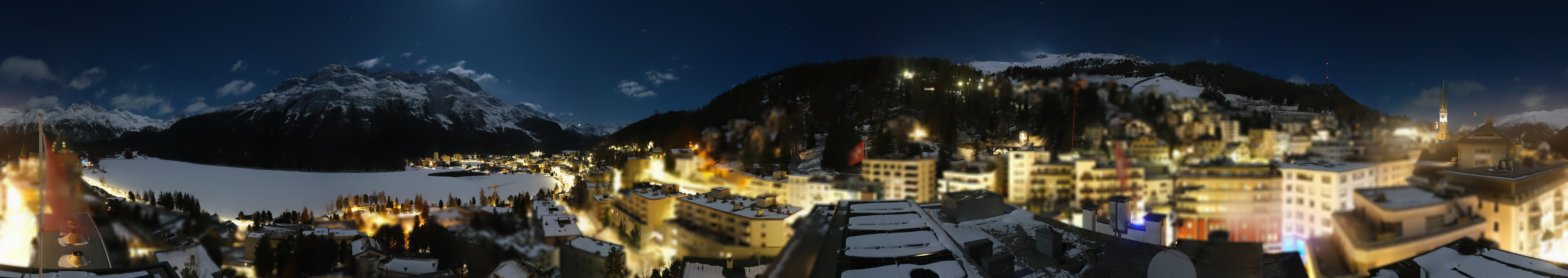 Archived image Webcam St. Moritz village II View from Hotel Schweizerhof towards St. Moritz Bad