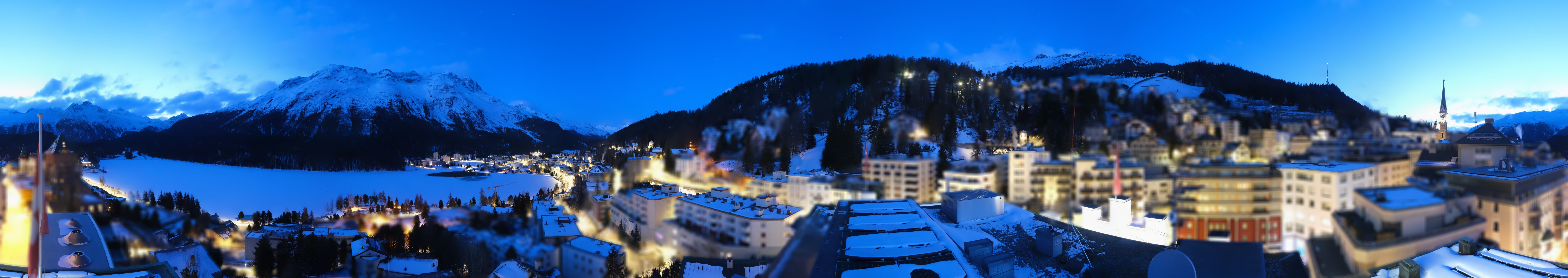 Archived image Webcam St. Moritz village II View from Hotel Schweizerhof towards St. Moritz Bad