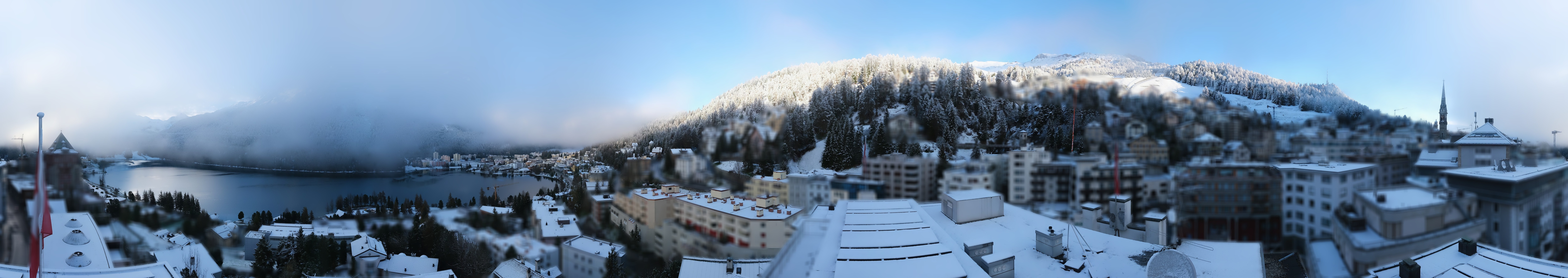 Archived image Webcam St. Moritz village II View from Hotel Schweizerhof towards St. Moritz Bad