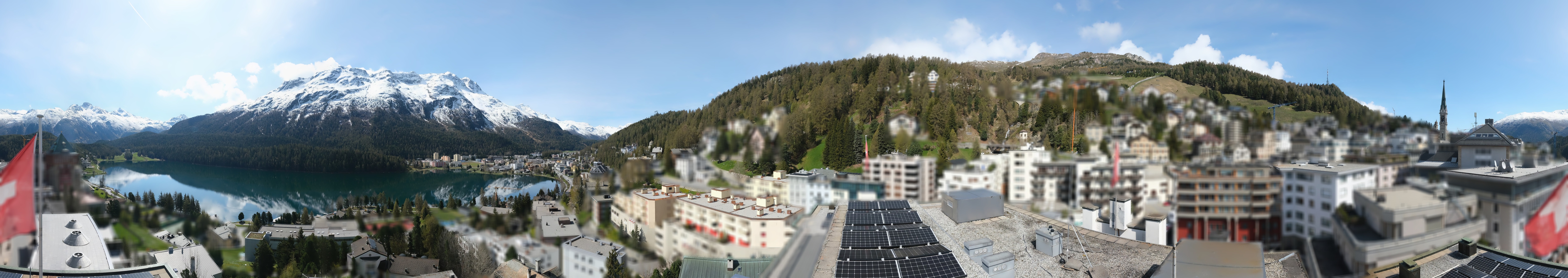 Archived image Webcam St. Moritz village II View from Hotel Schweizerhof towards St. Moritz Bad
