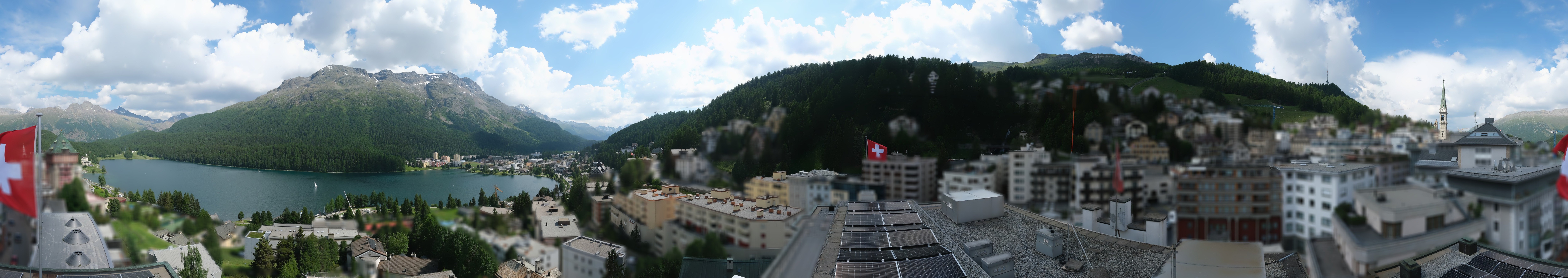 Archived image Webcam St. Moritz village II View from Hotel Schweizerhof towards St. Moritz Bad