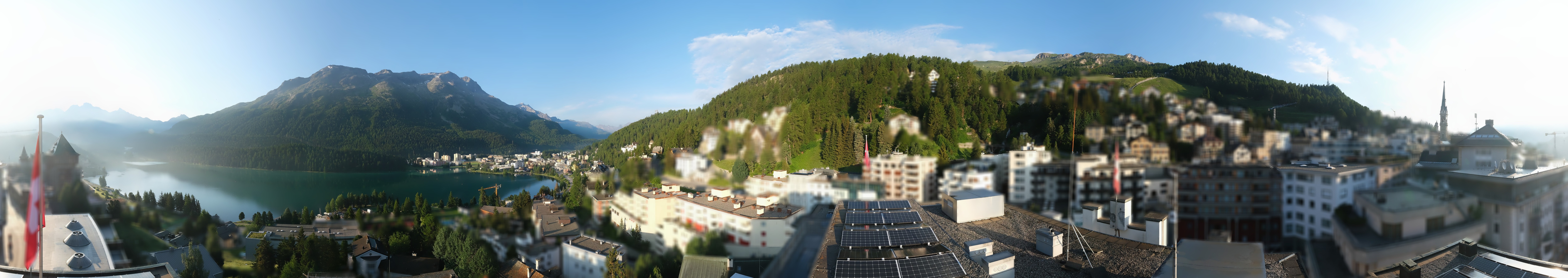 Archived image Webcam St. Moritz village II View from Hotel Schweizerhof towards St. Moritz Bad