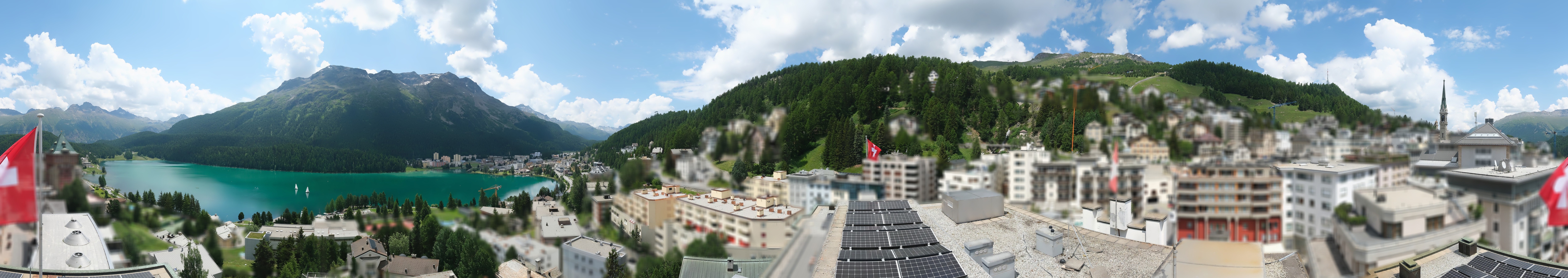 Archived image Webcam St. Moritz village II View from Hotel Schweizerhof towards St. Moritz Bad