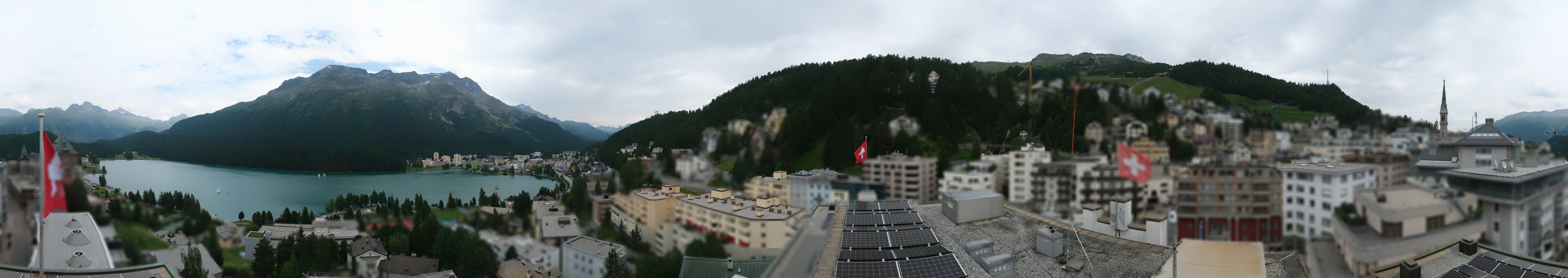 Archived image Webcam St. Moritz village II View from Hotel Schweizerhof towards St. Moritz Bad