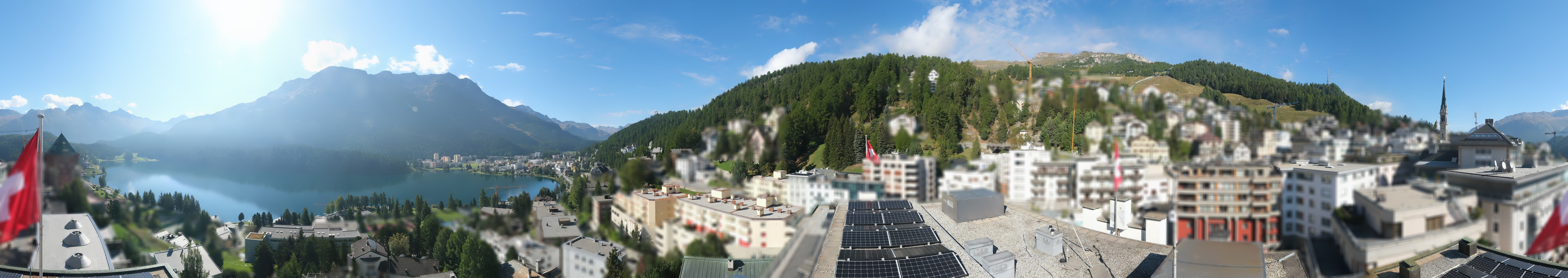 Archived image Webcam St. Moritz village II View from Hotel Schweizerhof towards St. Moritz Bad