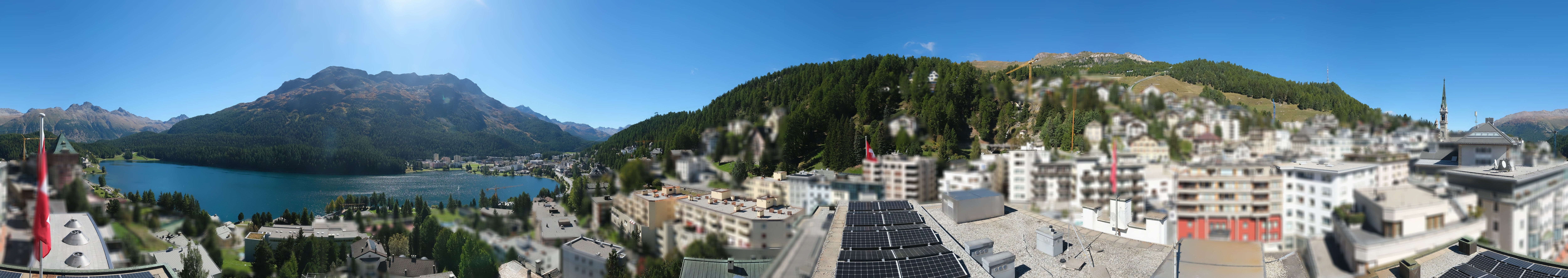 Archived image Webcam St. Moritz village II View from Hotel Schweizerhof towards St. Moritz Bad